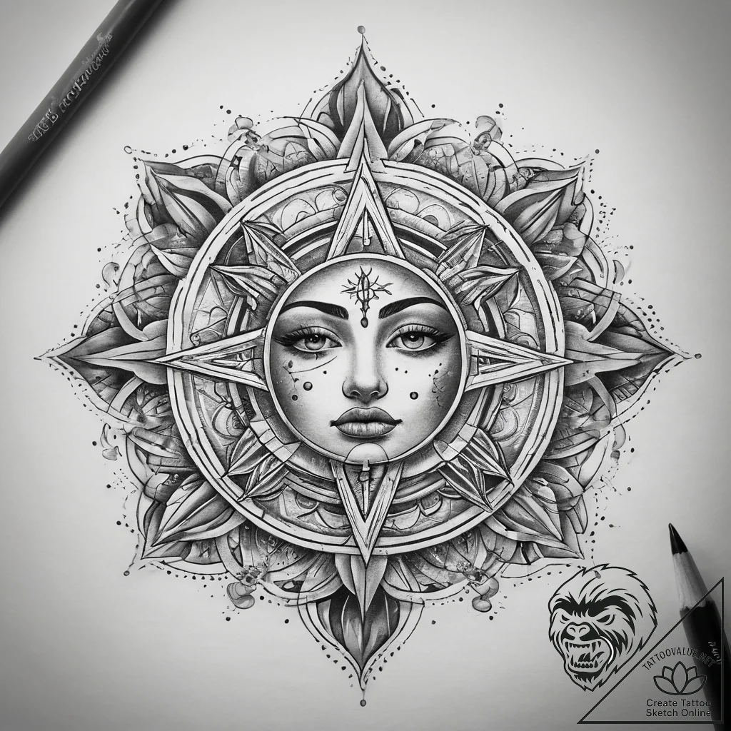 Tattoo sketch cosmic soul, tattoo flash sheet... - tattoo sketch (№1758200092_0, 18.09.2025 12:54) — tattoovalue.net