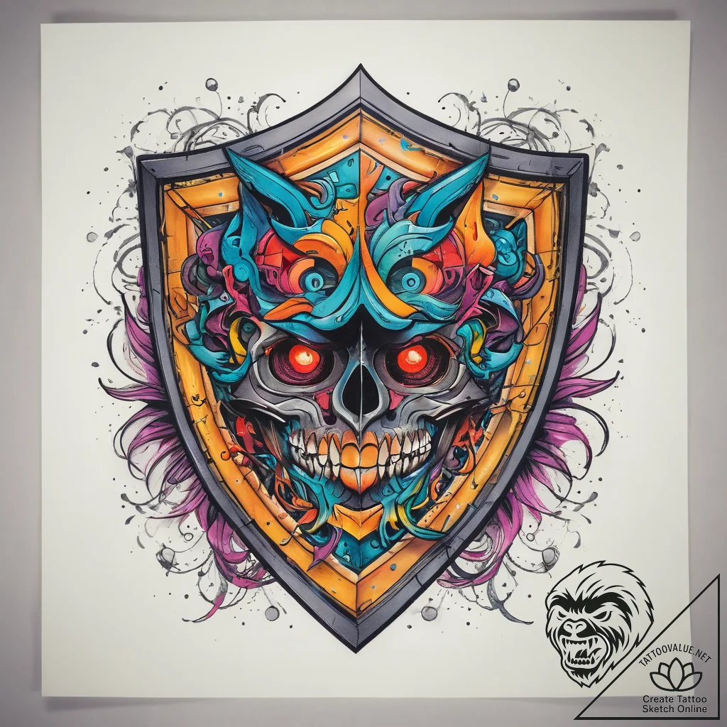 Tattoo sketch shield, artistic tattoo sketch,... - tattoo sketch (№1758200682_0, 18.09.2025 13:04) — tattoovalue.net