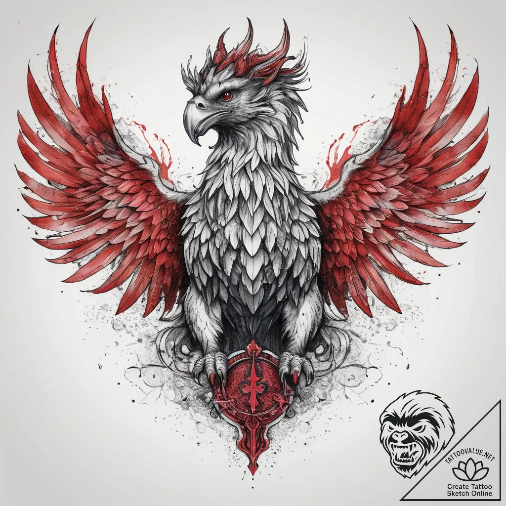 Tattoo sketch medieval griffin, tattoo flash... - tattoo sketch (№1758202517_0, 18.09.2025 13:35) — tattoovalue.net