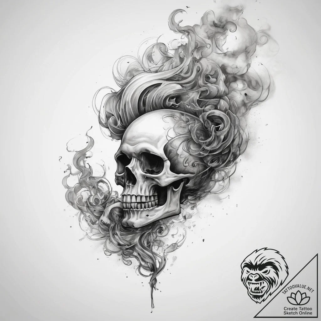 Tattoo sketch smoke - tattoo sketch (№1758203103_0, 18.09.2025 13:45) — tattoovalue.net