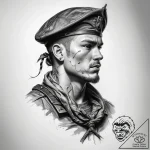 Tattoo sketch soldier with a knot – tattoo sketch (№1758204468_0, 18.09.2025 14:07) — tattoovalue.net