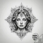 Tattoo sketch cosmic self – tattoo sketch (№1758204858_0, 18.09.2025 14:14) — tattoovalue.net