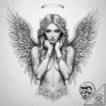 Tattoo sketch angel – tattoo sketch (№1758205833_0, 18.09.2025 14:30) — tattoovalue.net