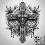 Tattoo sketch blessed grace, ink illustration… – tattoo sketch (№1758206221_0, 18.09.2025 14:37) — tattoovalue.net