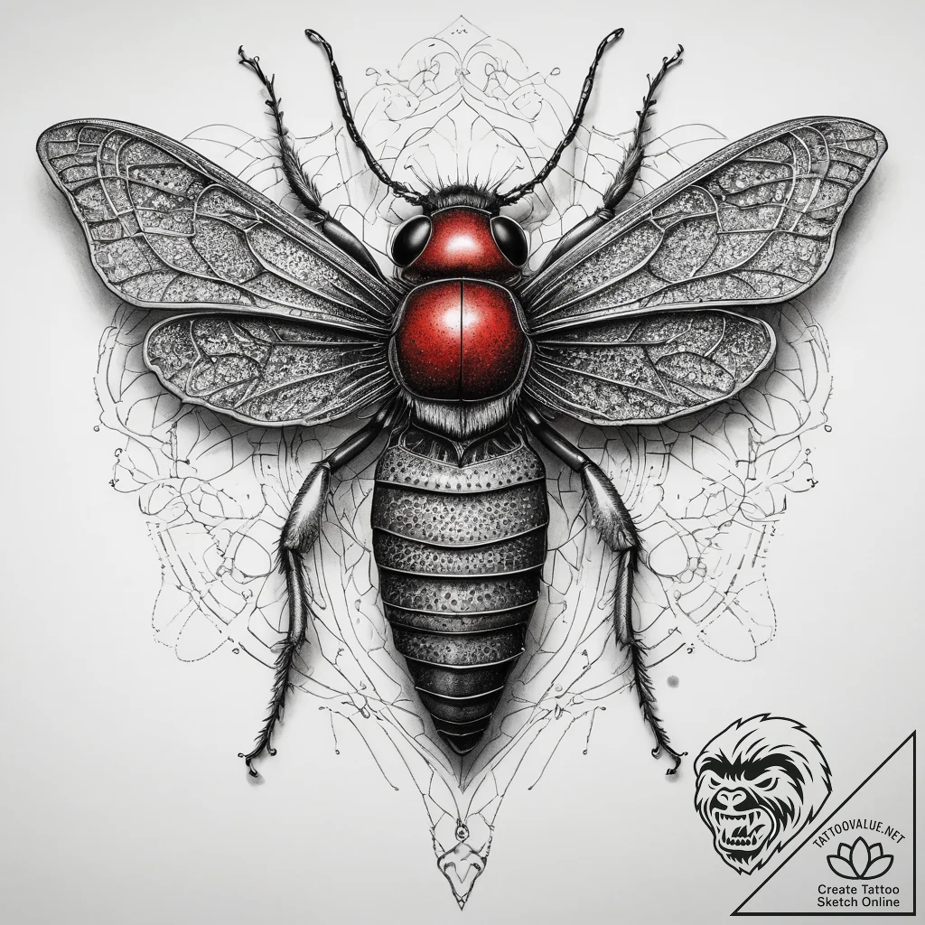 насекомые, tattoo line art, dotwork shading,... - tattoo sketch (№1758206415_0, 18.09.2025 14:40) — tattoovalue.net