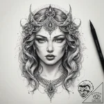 Tattoo sketch goddess tattoo, ink illustratio… – tattoo sketch (№1758206611_0, 18.09.2025 14:43) — tattoovalue.net