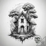 Tattoo sketch othala rune with a house and an… – tattoo sketch (№1758206806_0, 18.09.2025 14:46) — tattoovalue.net