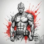 Tattoo sketch soldier with a bishop, tattoo l… – tattoo sketch (№1758207588_0, 18.09.2025 14:59) — tattoovalue.net