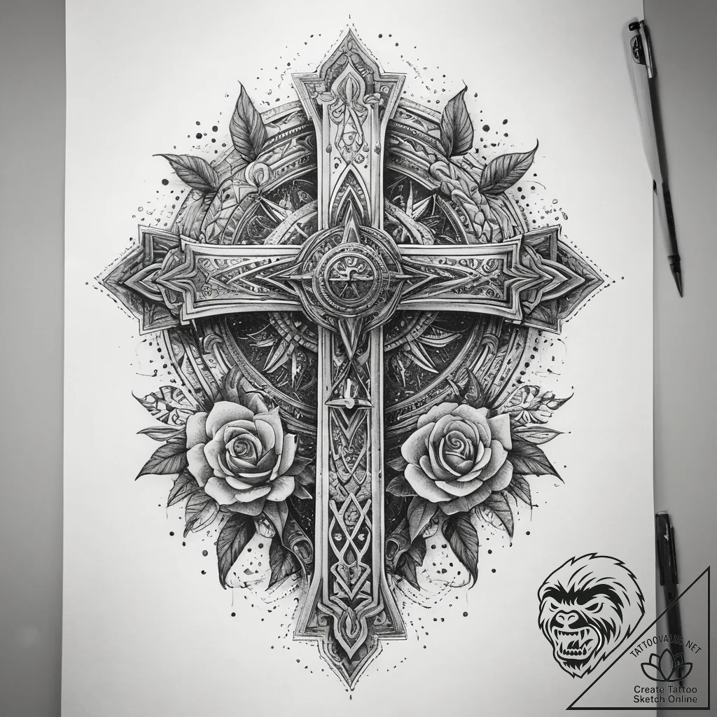 Tattoo sketch mystical portrayal, tattoo sket... - tattoo sketch (№1758211725_0, 18.09.2025 16:08) — tattoovalue.net