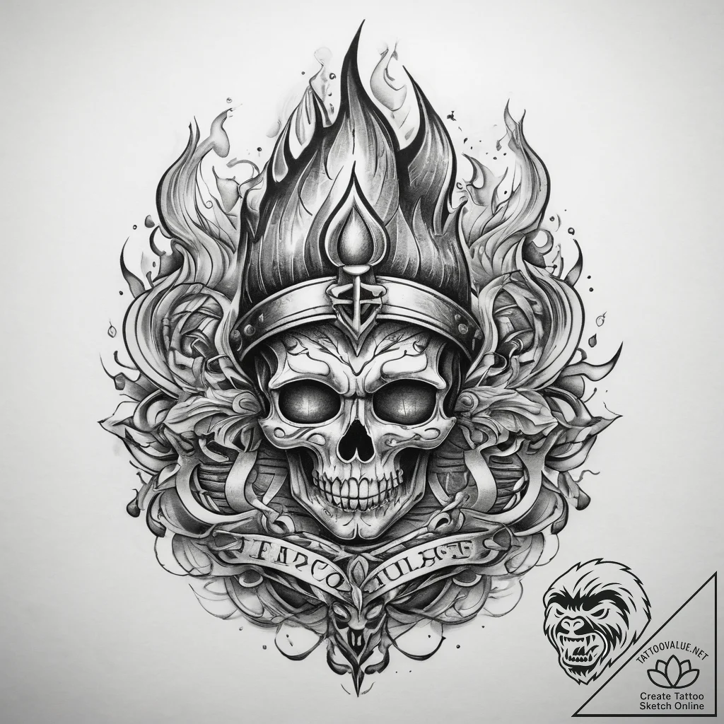 Tattoo sketch flame, concept art for tattoo,... - tattoo sketch (№1758211918_0, 18.09.2025 16:11) — tattoovalue.net