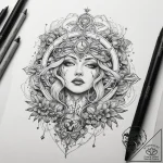 Tattoo sketch cosmic lore, tattoo sketch desi… – tattoo sketch (№1758215346_0, 18.09.2025 17:09) — tattoovalue.net
