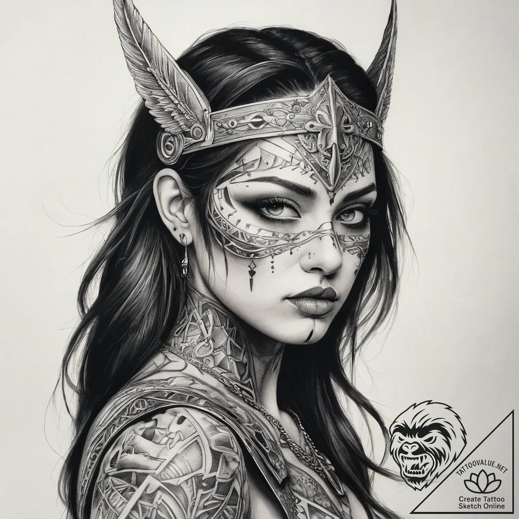 Tattoo sketch warrior tattoo, artistic tattoo... - tattoo sketch (№1758215744_0, 18.09.2025 17:15) — tattoovalue.net