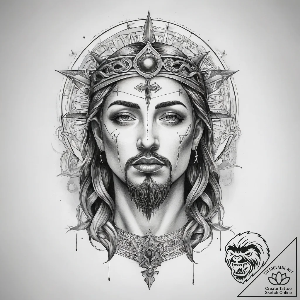 Tattoo sketch holy self - tattoo sketch (№1758216726_0, 18.09.2025 17:32) — tattoovalue.net