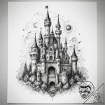 Tattoo sketch castle, concept art for tattoo,… – tattoo sketch (№1758217888_0, 18.09.2025 17:51) — tattoovalue.net