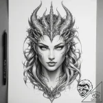 Tattoo sketch dragon queen fury – tattoo sketch (№1758218471_0, 18.09.2025 18:01) — tattoovalue.net