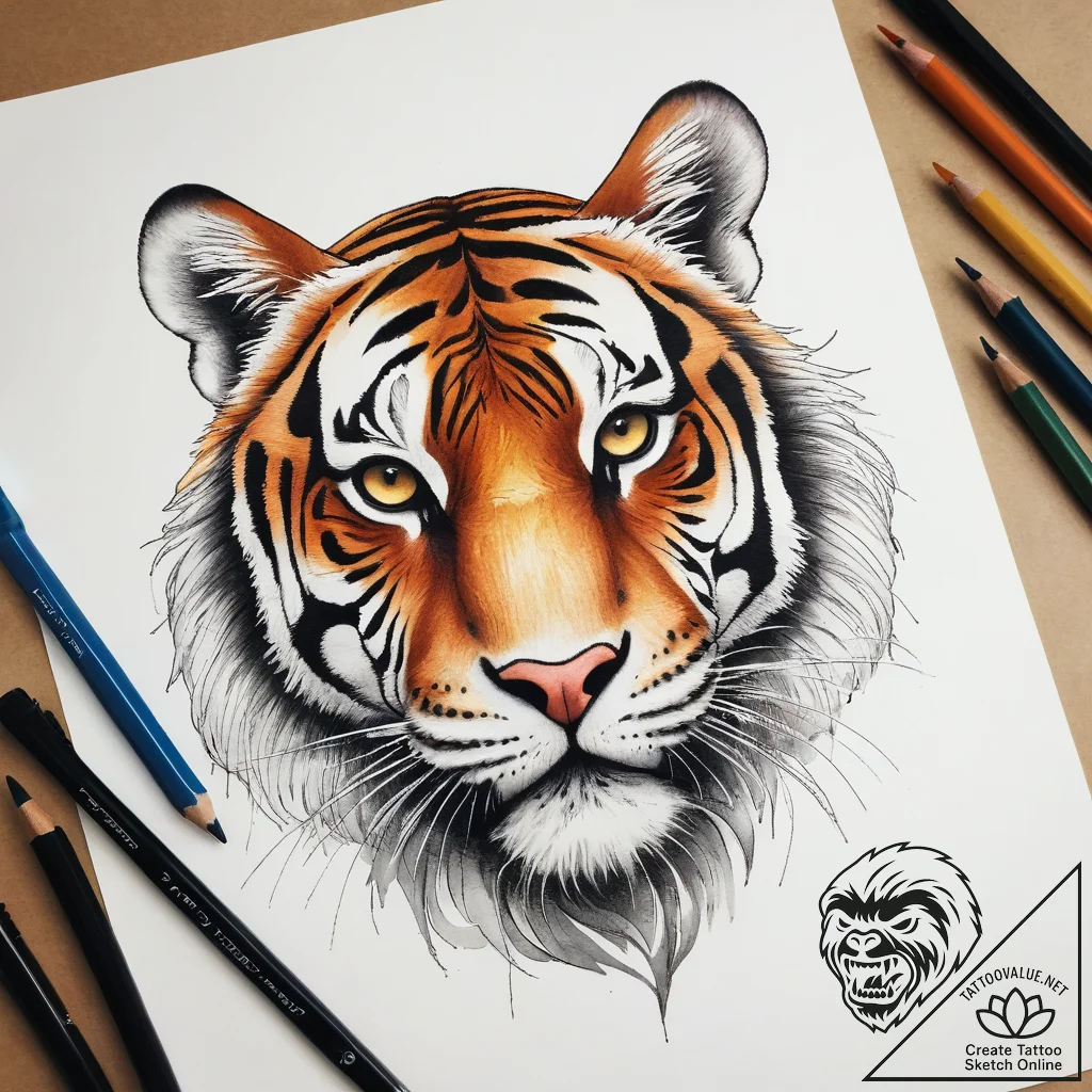 Tattoo sketch tiger's eye, concept art for ta... - tattoo sketch (№1758218670_0, 18.09.2025 18:04) — tattoovalue.net