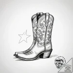 Tattoo sketch cowboy boot with a star, ink il… – tattoo sketch (№1758219467_0, 18.09.2025 18:17) — tattoovalue.net