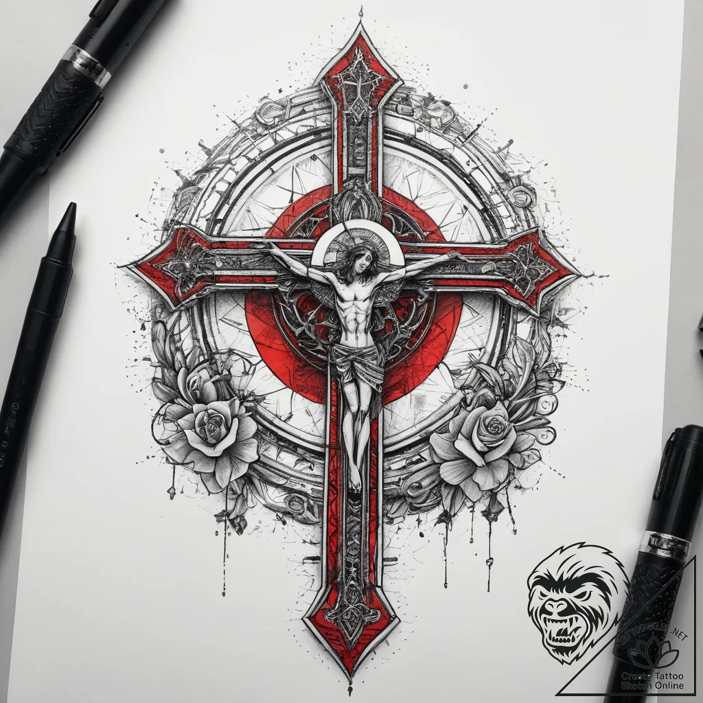 Tattoo sketch rosary and cross, tattoo drawin... - tattoo sketch (№1758219672_0, 18.09.2025 18:21) — tattoovalue.net