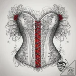 Tattoo sketch vintage corset with lace, tatto… – tattoo sketch (№1758220065_0, 18.09.2025 18:27) — tattoovalue.net
