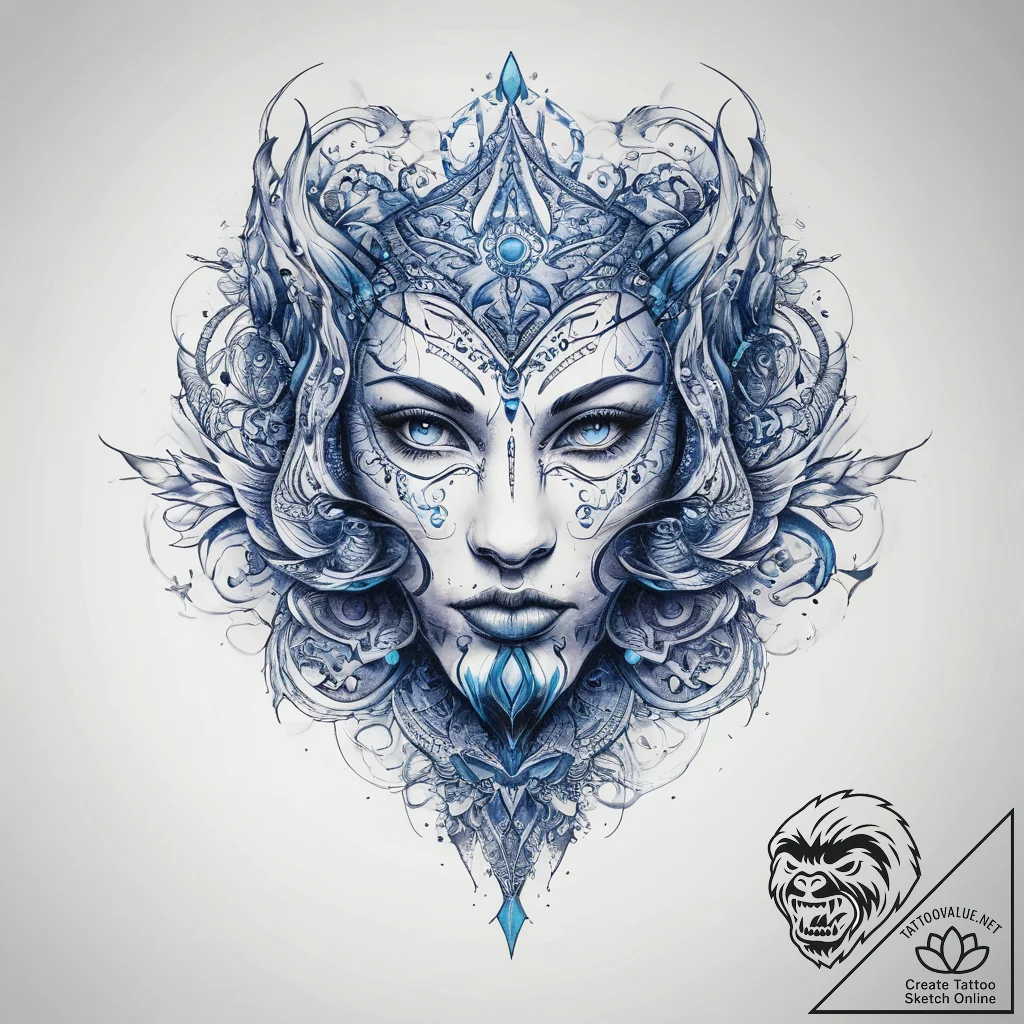 Tattoo sketch blue - tattoo sketch (№1758220659_0, 18.09.2025 18:37) — tattoovalue.net