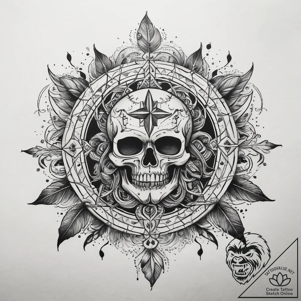 Tattoo sketch blessed flood, tattoo flash she... - tattoo sketch (№1758221053_0, 18.09.2025 18:44) — tattoovalue.net