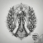 Tattoo sketch hands with a key, tattoo sketch… – tattoo sketch (№1758221250_0, 18.09.2025 18:47) — tattoovalue.net