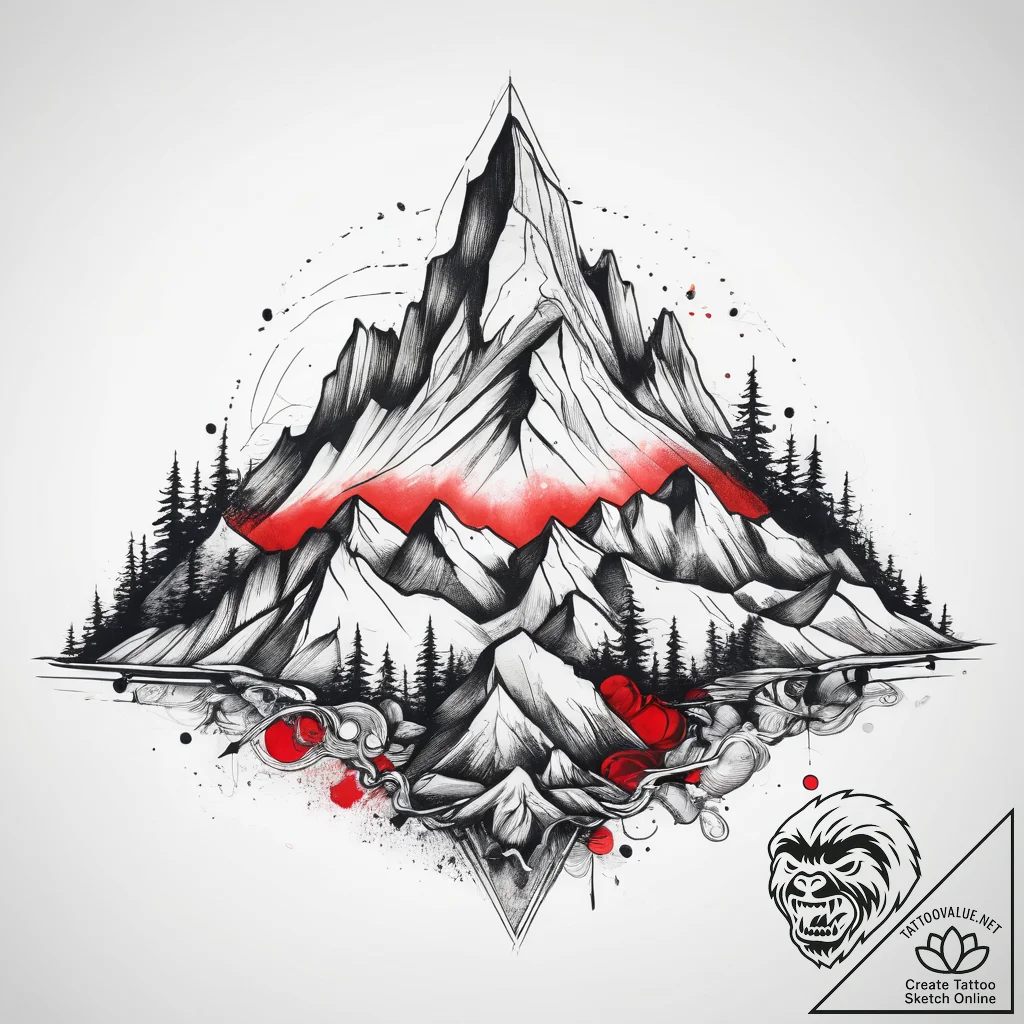 Tattoo sketch mountain peak, tattoo drawing o... - tattoo sketch (№1758221852_0, 18.09.2025 18:57) — tattoovalue.net