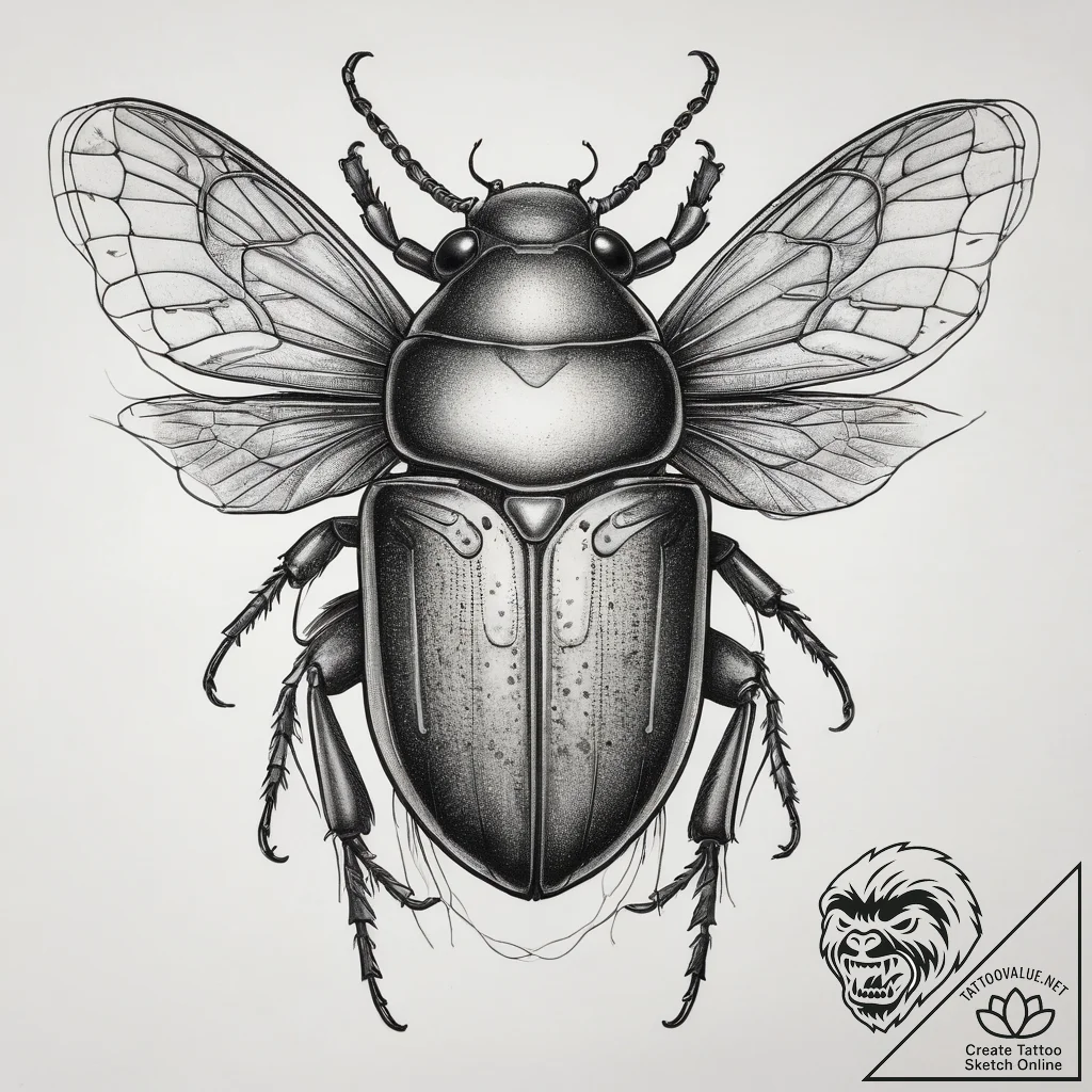 Tattoo sketch net-winged beetle, ink illustra... - tattoo sketch (№1758222627_0, 18.09.2025 19:10) — tattoovalue.net