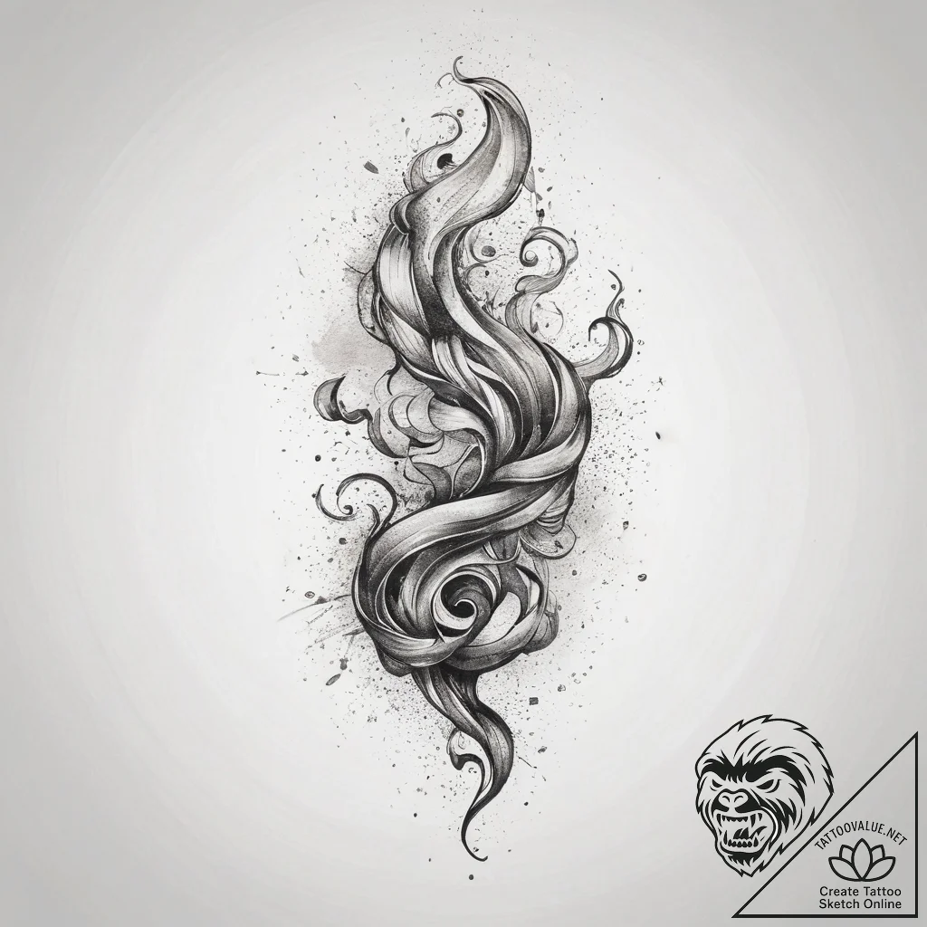 Tattoo sketch smoke, ink illustration for tat... - tattoo sketch (№1758223021_0, 18.09.2025 19:17) — tattoovalue.net