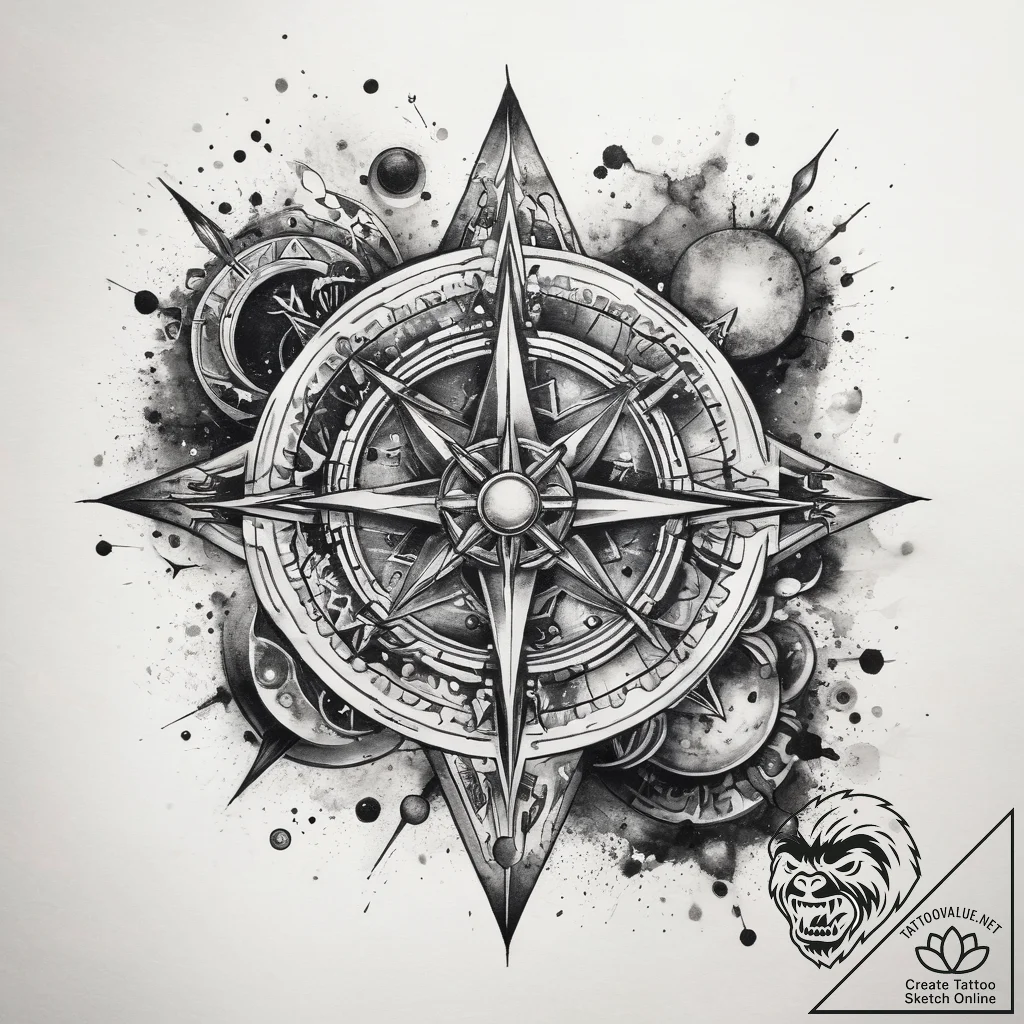 Tattoo sketch cosmic space, tattoo flash shee... - tattoo sketch (№1758224609_0, 18.09.2025 19:43) — tattoovalue.net