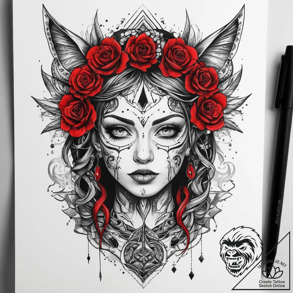 Tattoo sketch mystical representation, artist... - tattoo sketch (№1758226190_0, 18.09.2025 20:09) — tattoovalue.net
