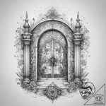 Tattoo sketch magical gate, tattoo sketch des… – tattoo sketch (№1758227100_0, 18.09.2025 20:25) — tattoovalue.net