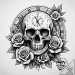 Tattoo sketch a clock without hands, artistic… – tattoo sketch (№1758227294_0, 18.09.2025 20:28) — tattoovalue.net