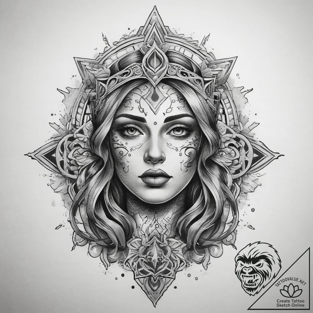 Tattoo sketch holy presence, tattoo drawing o... - tattoo sketch (№1758227489_0, 18.09.2025 20:31) — tattoovalue.net