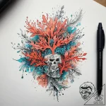 Tattoo sketch coral, concept art for tattoo,… – tattoo sketch (№1758227688_0, 18.09.2025 20:34) — tattoovalue.net