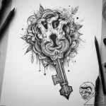 Tattoo sketch hands with a key, ink illustrat… – tattoo sketch (№1758230062_0, 18.09.2025 21:14) — tattoovalue.net
