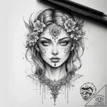 Tattoo sketch mystical character, tattoo draw… – tattoo sketch (№1758230452_0, 18.09.2025 21:20) — tattoovalue.net