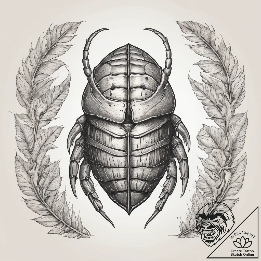 Tattoo sketch trilobite, tattoo flash sheet d... - tattoo sketch (№1758233199_0, 18.09.2025 22:06) — tattoovalue.net