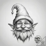 Tattoo sketch gnome hat – tattoo sketch (№1758234570_0, 18.09.2025 22:29) — tattoovalue.net