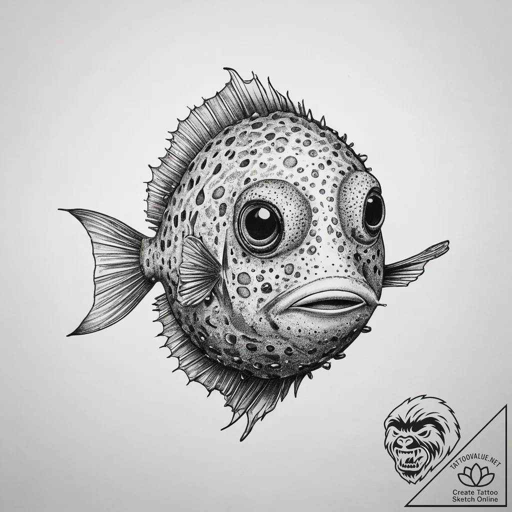 Tattoo sketch boxfish, tattoo flash sheet des... - tattoo sketch (№1758234962_0, 18.09.2025 22:36) — tattoovalue.net