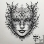 Tattoo sketch masquerade mask tattoo, tattoo… – tattoo sketch (№1758235365_0, 18.09.2025 22:42) — tattoovalue.net
