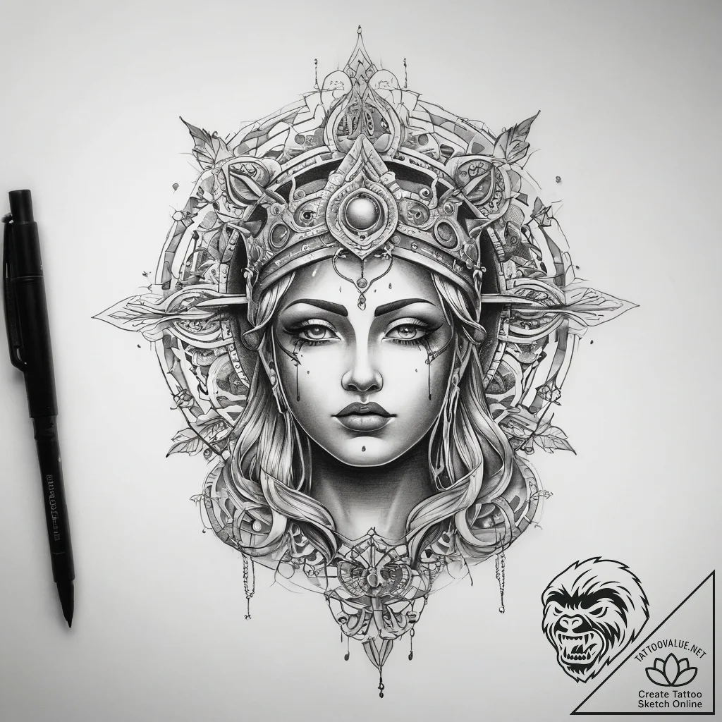 Tattoo sketch spiritual fount - tattoo sketch (№1758235566_0, 18.09.2025 22:46) — tattoovalue.net