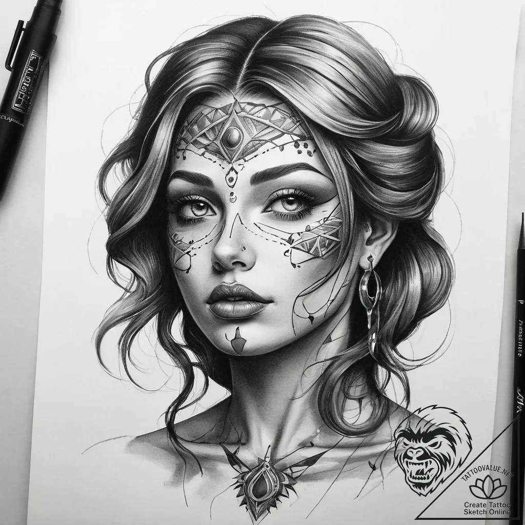 Tattoo sketch cosmic person, artistic tattoo... - tattoo sketch (№1758235759_0, 18.09.2025 22:49) — tattoovalue.net