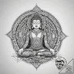 Tattoo sketch meditating buddha, tattoo line… – tattoo sketch (№1758236155_0, 18.09.2025 22:55) — tattoovalue.net