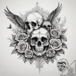 птицы, tattoo drawing outline, sepia tone ske… – tattoo sketch (№1758237135_0, 18.09.2025 23:12) — tattoovalue.net