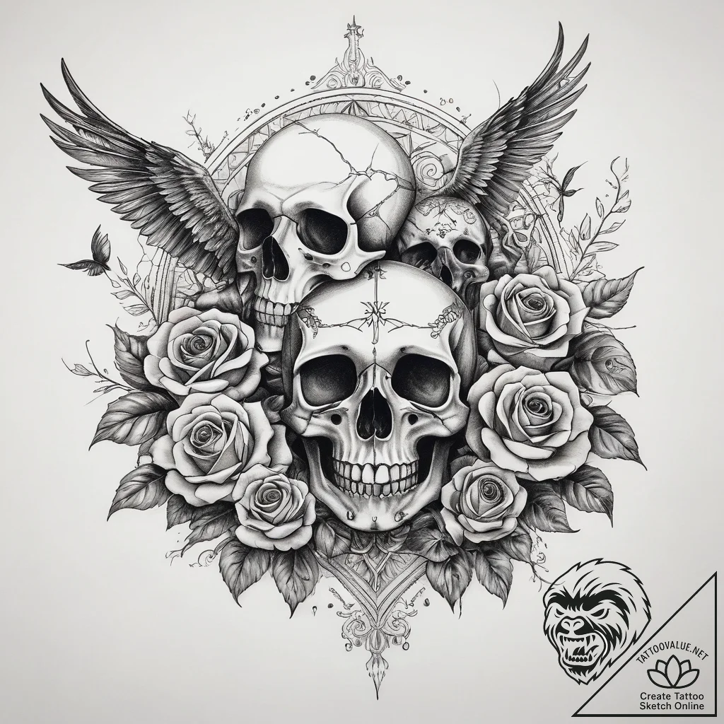 птицы, tattoo drawing outline, sepia tone ske... - tattoo sketch (№1758237135_0, 18.09.2025 23:12) — tattoovalue.net