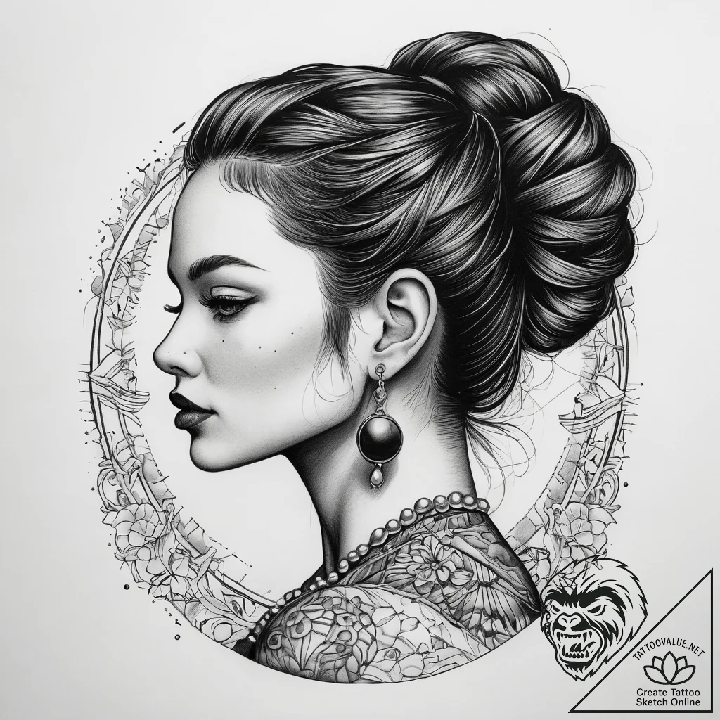 Tattoo sketch pearl earring, tattoo sketch de... - tattoo sketch (№1758238316_0, 18.09.2025 23:31) — tattoovalue.net