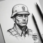 Tattoo sketch soldier with a brush, tattoo sk… – tattoo sketch (№1758240470_0, 19.09.2025 00:07) — tattoovalue.net