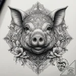 Tattoo sketch pig, artistic tattoo sketch, on… – tattoo sketch (№1758241844_0, 19.09.2025 00:30) — tattoovalue.net