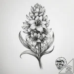 Tattoo sketch hyacinth – tattoo sketch (№1758243622_0, 19.09.2025 01:00) — tattoovalue.net